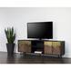 Auburn 72 inch Antique Brass and Black Media Console and Cabinet